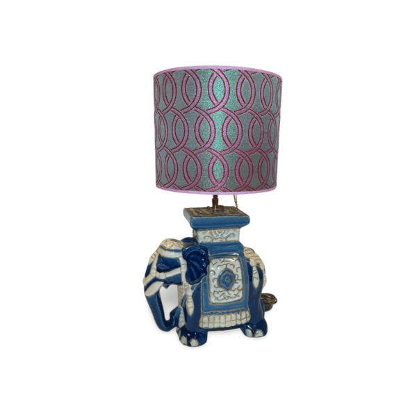 Roze/groen glamour lampenkap - Afbeelding 2