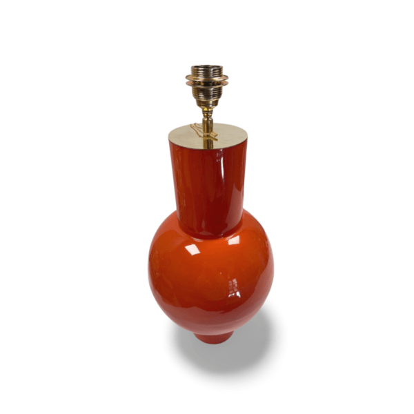 Oranje lampenvoet met swirl lampenkap - Afbeelding 3