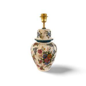 Brocante dekselvaas lampenvoet