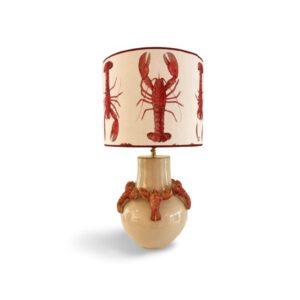 Rode kreeften lamp met kreeften lampenkap